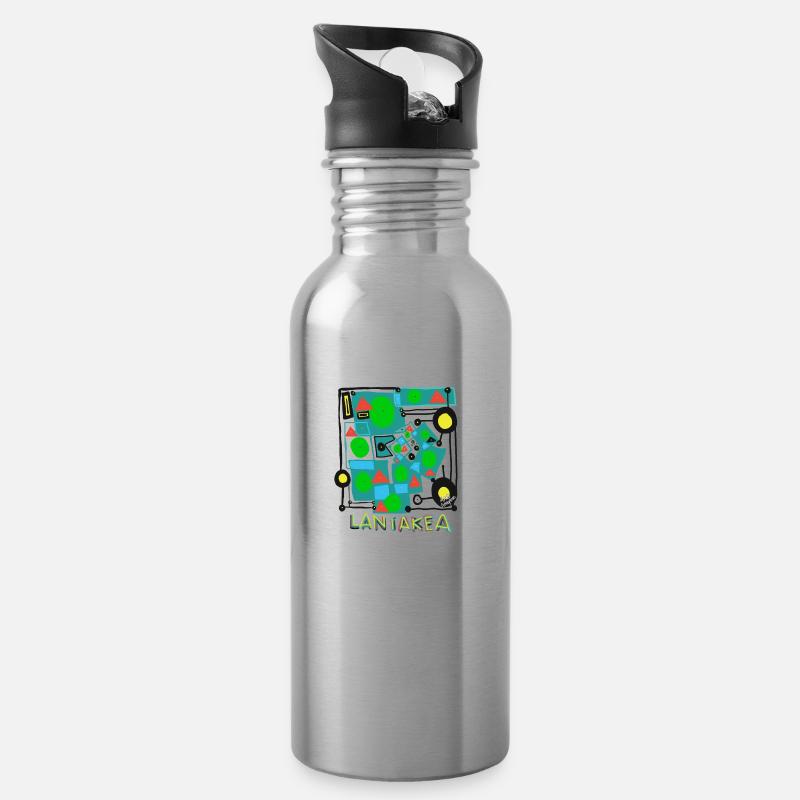 LANIAKEA v.Verbessert - Trinkflasche mit integriertem Trinkhalm - Lightsilver