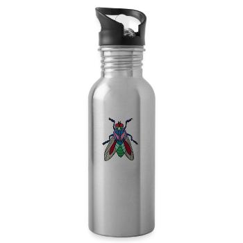 Fliege - Trinkflasche mit integriertem Trinkhalm - Lightsilver - Rechts