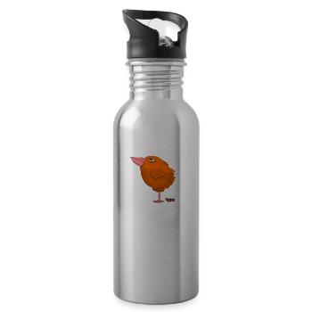 Karlheinz Vogelkluft - Trinkflasche mit integriertem Trinkhalm - Lightsilver - Rechts