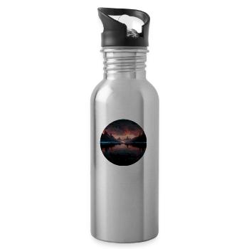 Wonderland in fantasy land - Water bottle with straw - silver - Right