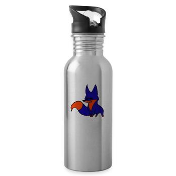 Fuchs - Trinkflasche mit integriertem Trinkhalm - Lightsilver - Rechts