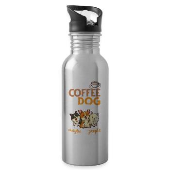Cafetière Chien Machine Puppy Cup Grains - Gourde avec paille intégrée - argent clair - Droite