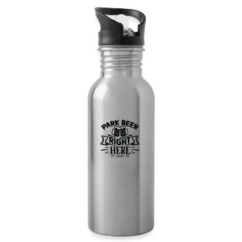 Park Beer Right Here - Trinkflasche mit integriertem Trinkhalm - Lightsilver - Rechts