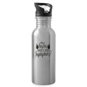 Student 2023 High School Student Teacher School Degree - Water bottle with straw - silver - Right