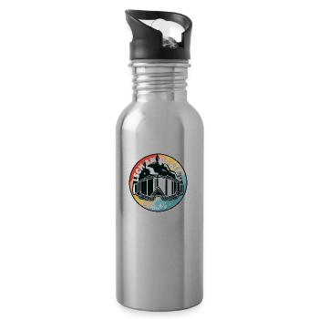 Skifahren in Lech am Arlberg Österreich - Trinkflasche mit integriertem Trinkhalm - Lightsilver - Rechts