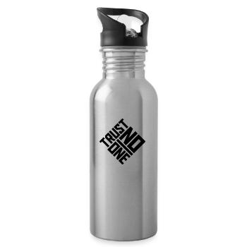 trust no one Zitat - Trinkflasche mit integriertem Trinkhalm - Lightsilver - Rechts