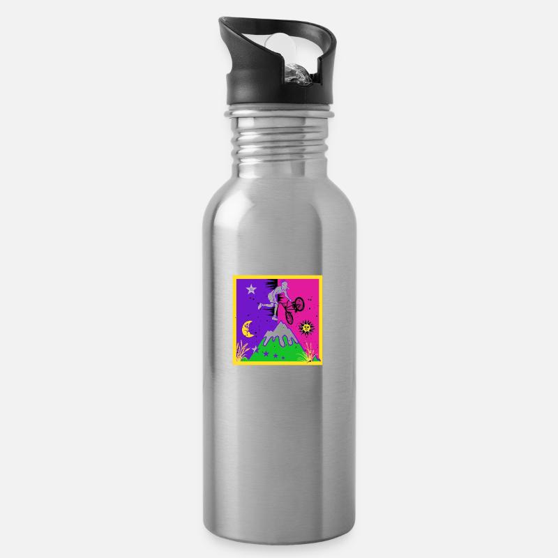 HOFFMAN BMX - Water bottle with straw - silver
