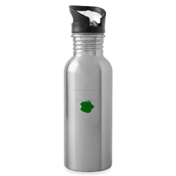 Unemployed And Beautiful - Water bottle with straw - silver - Right