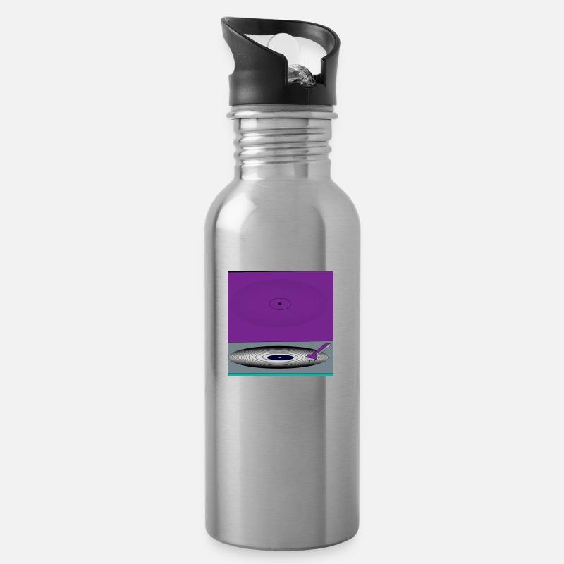 DJ Setz - Cover - Trinkflasche mit integriertem Trinkhalm - Lightsilver