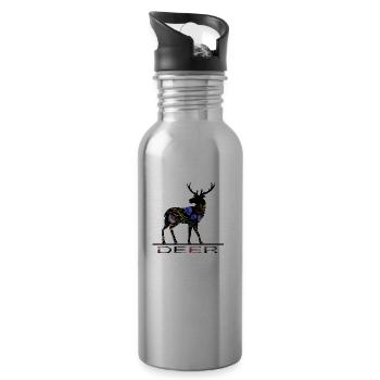 Deer - Water bottle with straw - silver - Right