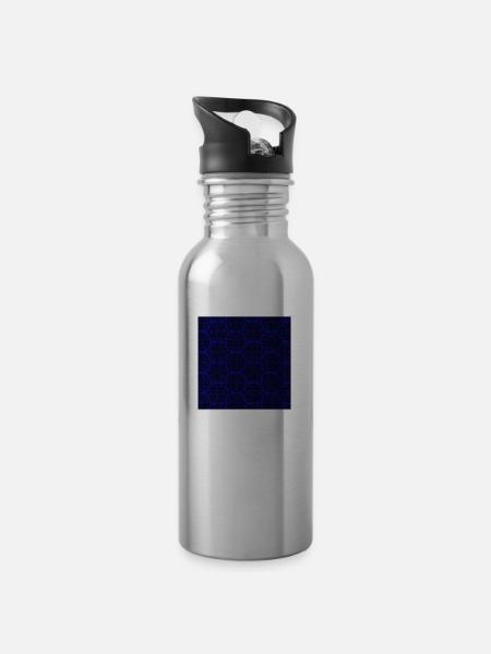 Chinese pattern - Water bottle with straw - silver