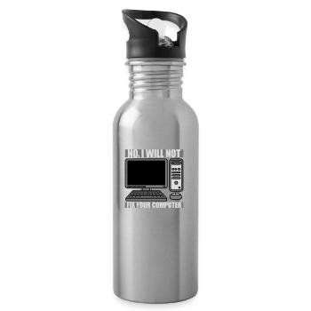 not fix your computer - Water bottle with straw - silver - Right