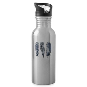 Feder - Trinkflasche mit integriertem Trinkhalm - Lightsilver - Rechts
