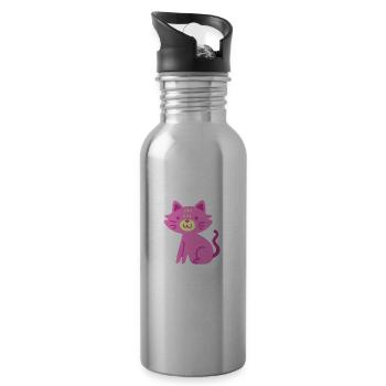Cats Are The Universal Symbol For Love - Trinkflasche mit integriertem Trinkhalm - Lightsilver - Rechts
