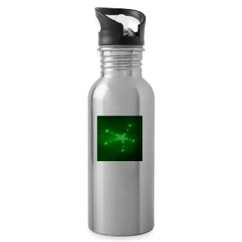 GREEN STAR - Water bottle with straw - silver - Right