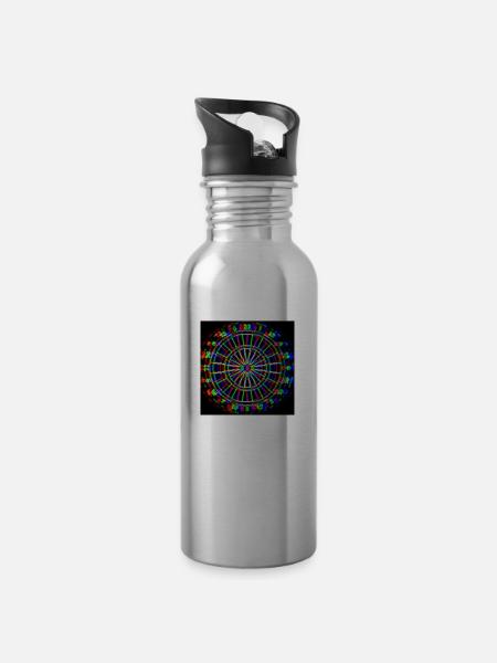 180 - Trinkflasche mit integriertem Trinkhalm - Lightsilver
