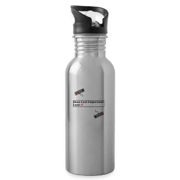 Geschenk Level Up Gaming Geburtstag Geschenkidee - Trinkflasche mit integriertem Trinkhalm - Lightsilver - Rechts