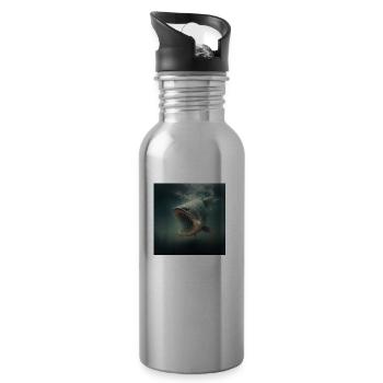Catfish Warrior - Water bottle with straw - silver - Right