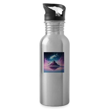 Wizard Castle - Water bottle with straw - silver - Right