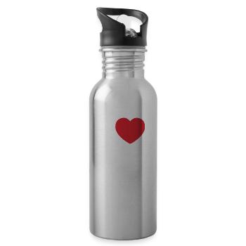 I Love mexico | I Love MX | I Heart mexico - Water bottle with straw - silver - Right