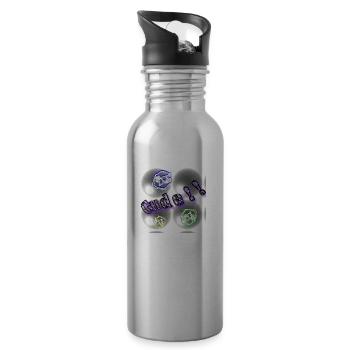 Gude!! - (Guten Tag) - Slang - Abbild - 2023 - Trinkflasche mit integriertem Trinkhalm - Lightsilver - Rechts