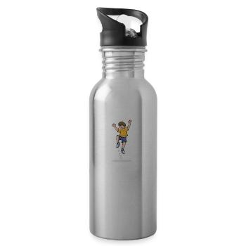 Springen Trampolin - Trinkflasche mit integriertem Trinkhalm - Lightsilver - Rechts