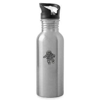 Astronaut in space - Water bottle with straw - silver - Right