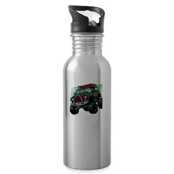 4X4 équipé - Gourde avec paille intégrée - argent clair - Droite