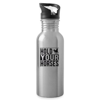 Hold your Horses - Trinkflasche mit integriertem Trinkhalm - Lightsilver - Rechts