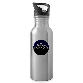 mountains - Trinkflasche mit integriertem Trinkhalm - Lightsilver - Rechts
