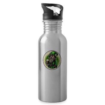 La Saint Patrick, soyez chanceux et festive ! - Gourde avec paille intégrée - argent clair - Droite