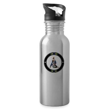 BraazilianJiuJitsu - Water bottle with straw - silver - Right