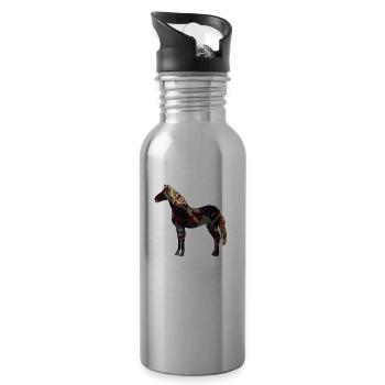 Pferd - Trinkflasche mit integriertem Trinkhalm - Lightsilver - Rechts