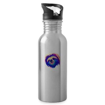 Sloth Sloth Drawing Fatigue Sloths - Water bottle with straw - silver - Right