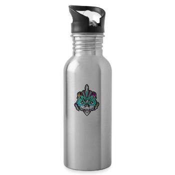 Skull dance - Water bottle with straw - silver - Right