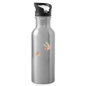 La mariée floral - Gourde avec paille intégrée - argent clair - Droite