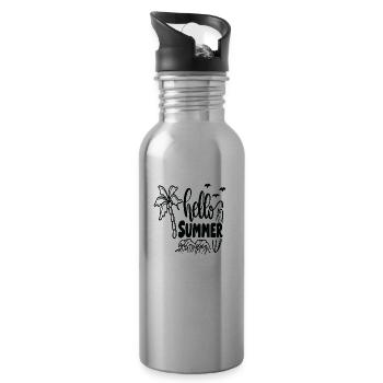 Hello Summer - Water bottle with straw - silver - Right