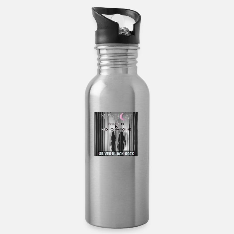 Élevé en couverture officielle monochrome - Gourde avec paille intégrée - argent clair