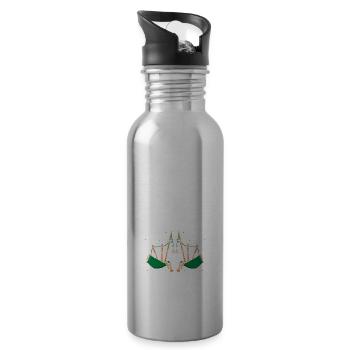 Bagpipes for bagpipe instructors and bagpipers - Water bottle with straw - silver - Right