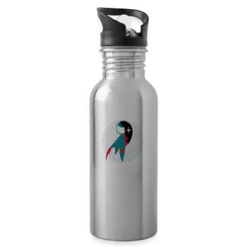 abstract virgin - Water bottle with straw - silver - Right