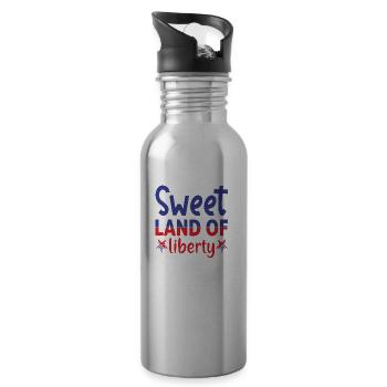 Sweet Land of Liberty - Water bottle with straw - silver - Right