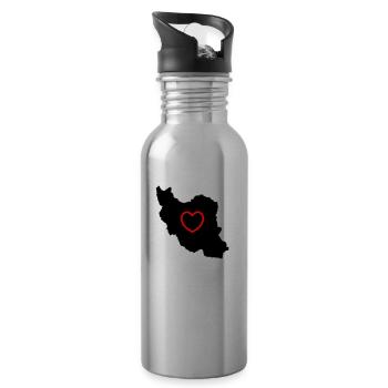 iran love - Trinkflasche mit integriertem Trinkhalm - Lightsilver - Rechts