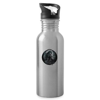 femme gotique lune noire - Gourde avec paille intégrée - argent clair - Droite