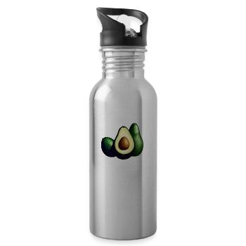 Avocat Fruit préféré Guacamole - Gourde avec paille intégrée - argent clair - Droite