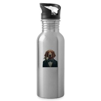 I'm not single, I have a dog - Water bottle with straw - silver - Right