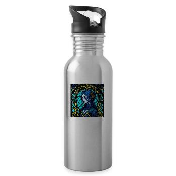 Gothic girl - Water bottle with straw - silver - Right