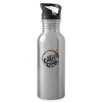 Kaffeepause ist meine Liebessprache für Coffee Latte - Trinkflasche mit integriertem Trinkhalm - Lightsilver - Rechts