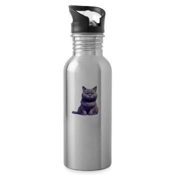 Katze Britisch Kurzhaar Katzenbaby Kater Katzen - Trinkflasche mit integriertem Trinkhalm - Lightsilver - Rechts