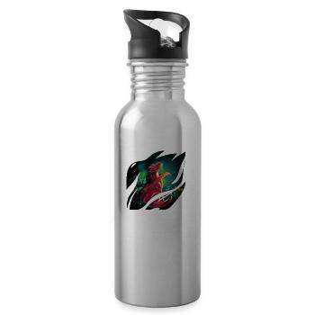 Fantasy Dragon - Water bottle with straw - silver - Right