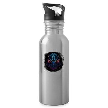 animal gift idea birthday present funny turtle - Trinkflasche mit integriertem Trinkhalm - Lightsilver - Rechts